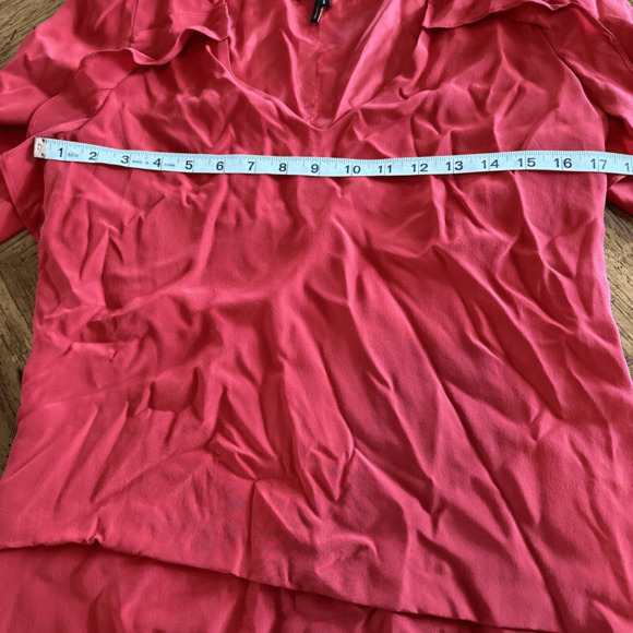 Maje Red Silk Dress Mini Sheathe Woman’s Medium EUC Holiday Chic Parisian Cherry - Picture 8 of 16